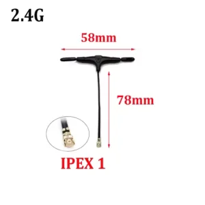 2.4GHz T-Type Antenna with U.FL Connector – Compatible with ELRS EP1/EP2 Receivers